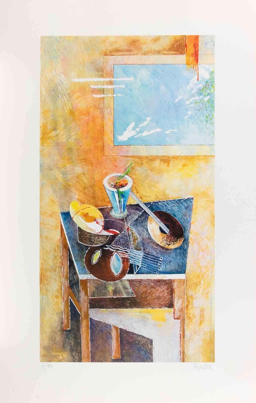 Mariangelo Zappitellistill Life   Lithograph By Mariangelo Zappitelli   1980s1980s