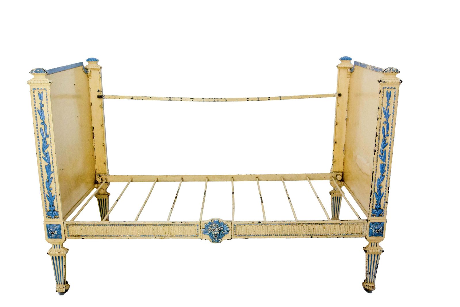 French Painted Iron & Wrought Iron Banquette Child Sofa Louis XVI St, Circa 1880 photo furniture