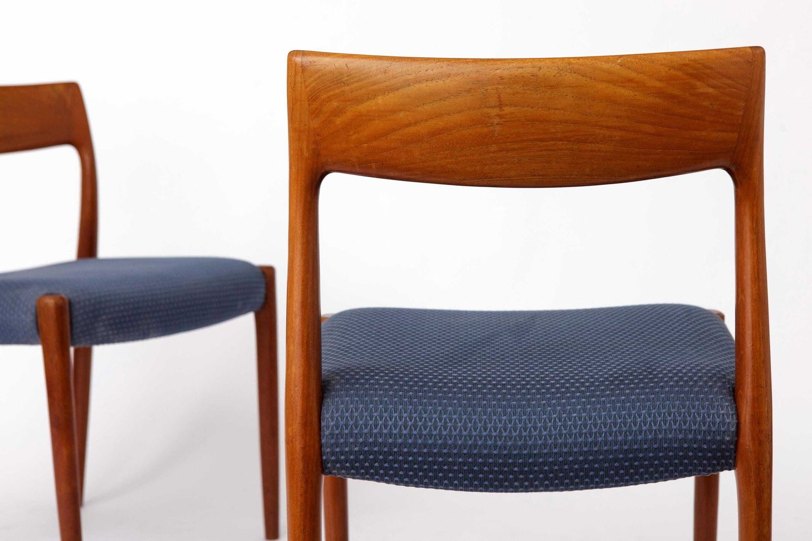 Pair Niels Møller Model 77 Teak Dining Chairs Danish Mid Century 1950s Vintage photo buy