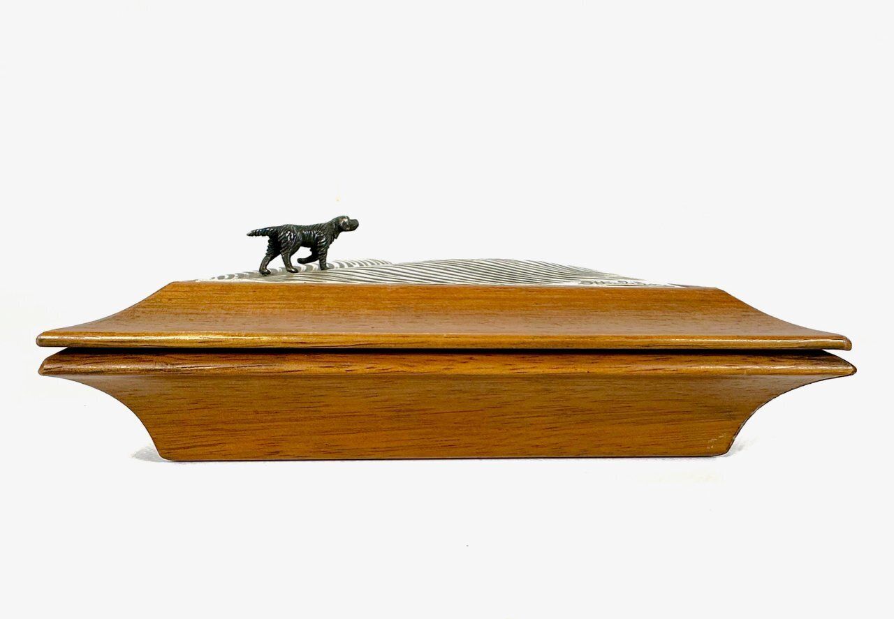 Mid Century Modern Italian 925 Silver Jewelry Box With Hunting Dog From Ottaviani, 1960s photo for sale