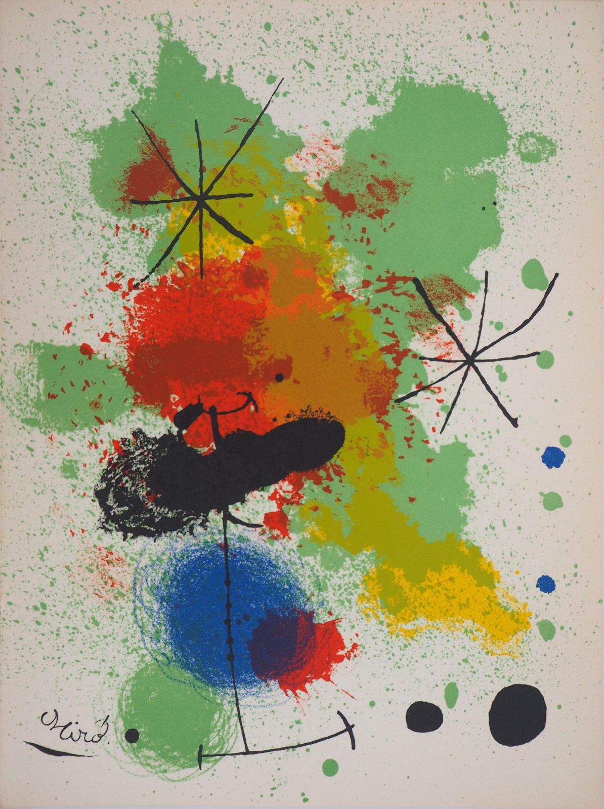 Joan Mirócomposition With Stars   Original Lithograph (Mourlot #332)1964