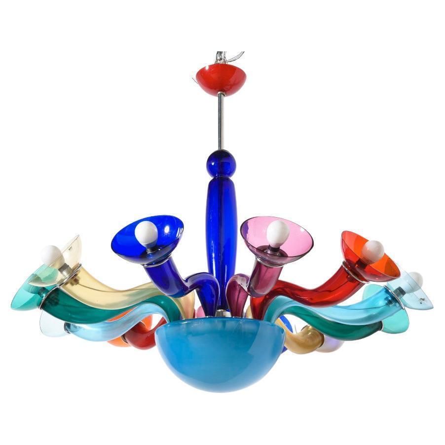Ve Art Large Chandelier Murano Glass Memphis Style By Orni Halloween, Model Lena