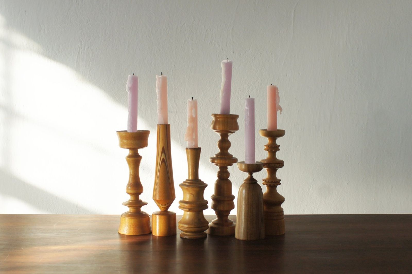 Scandinavian Wooden Candleholders, Set Of 6 photo furniture