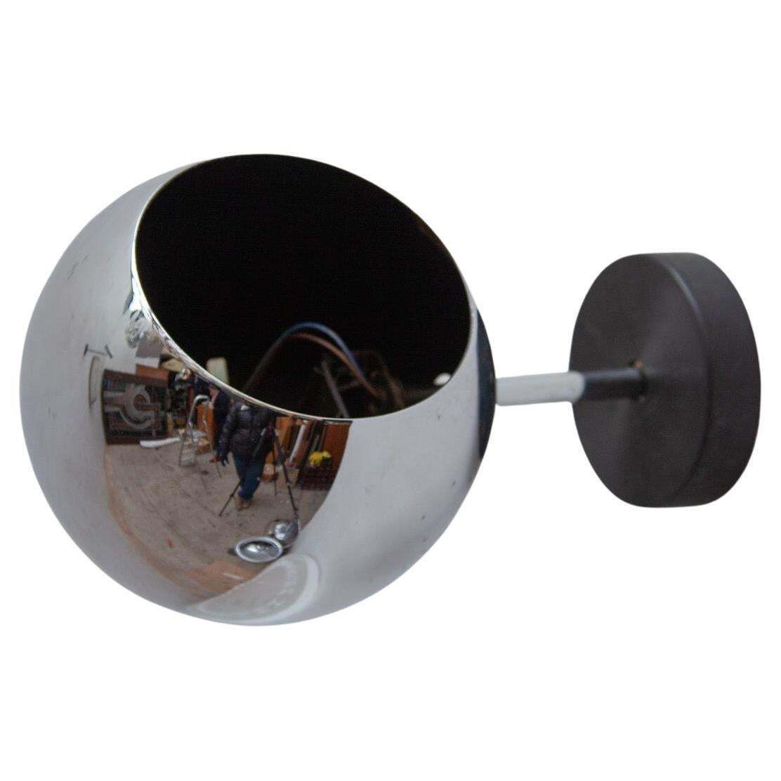 Set Of Two Staff Chrome Globe Wall Lights Designed By Motoko Ishii, 1960s photo furniture