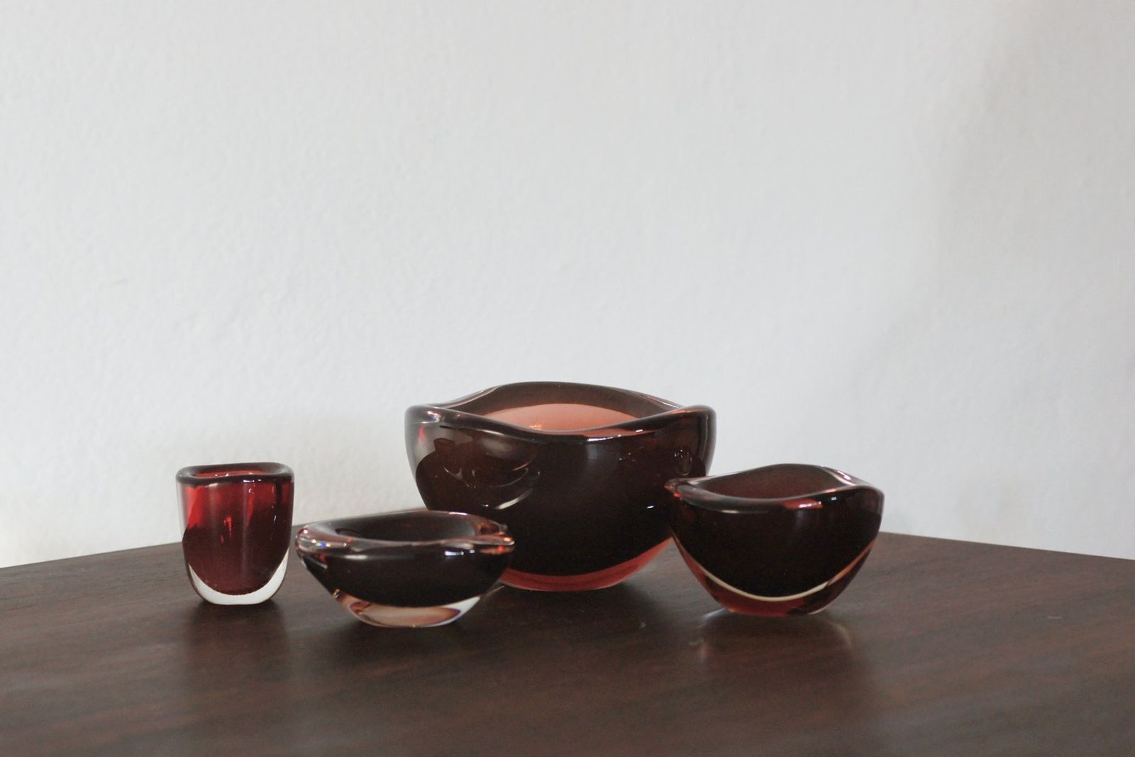 Glass Selena Bowl By Sven Palmqvist For Orrefors, 1950s, Set Of 4