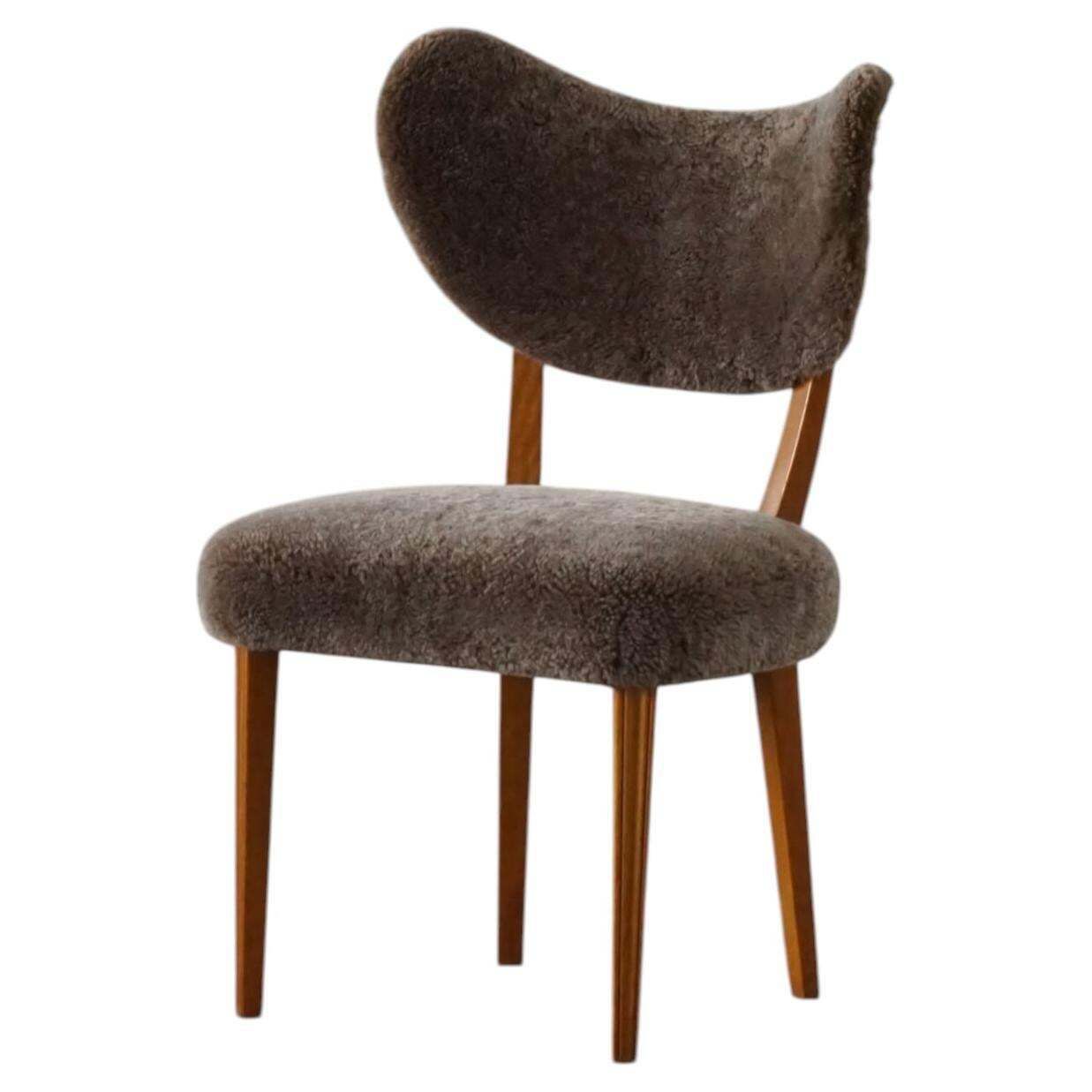 Danish Mid 20th Century, Dining / Desk Chair In Lambswool, Eva Koppel, 1950s