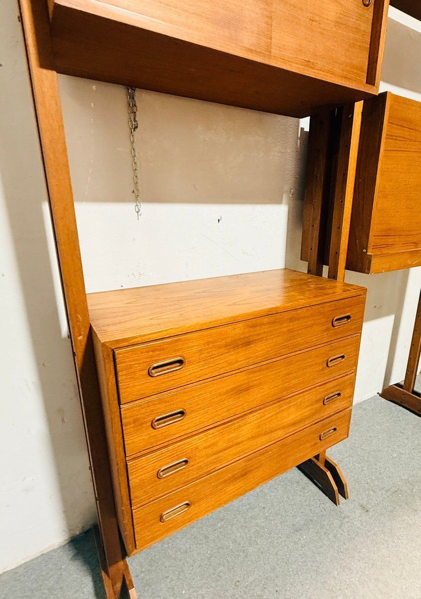 Italian Wooden Modular Bookcase, 1960s photo for sale