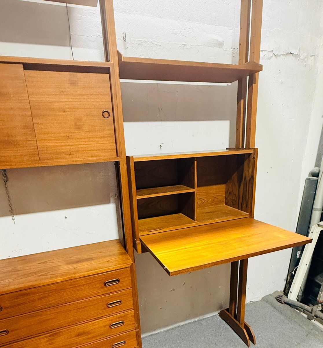 Italian Wooden Modular Bookcase, 1960s photo vintage