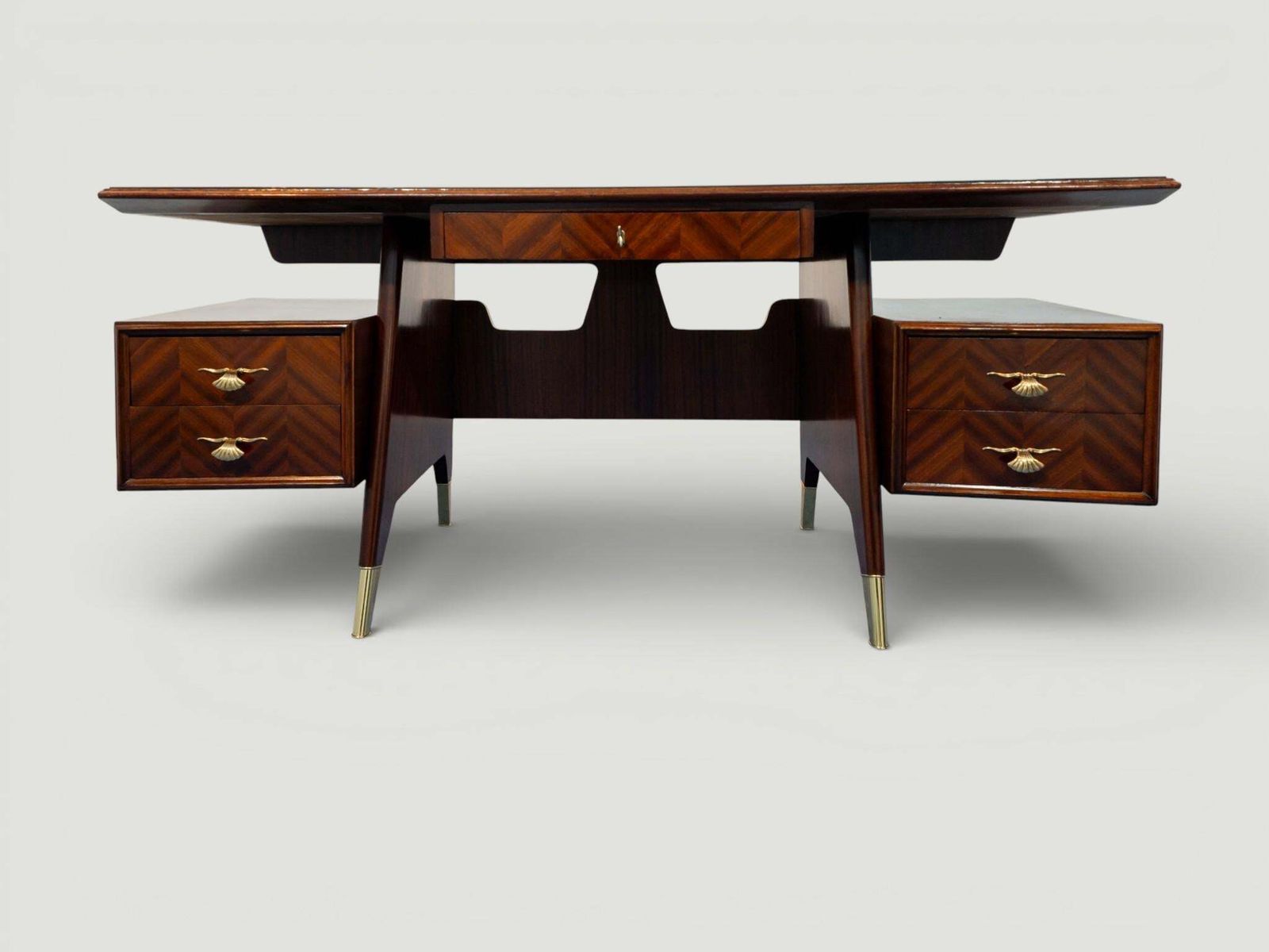 Italian Mid Century Executive Desk Designed By Vittorio Dassi, 1950s photo for sale