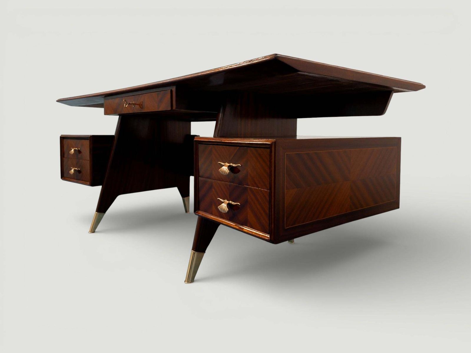 Italian Mid Century Executive Desk Designed By Vittorio Dassi, 1950s photo 8711.0