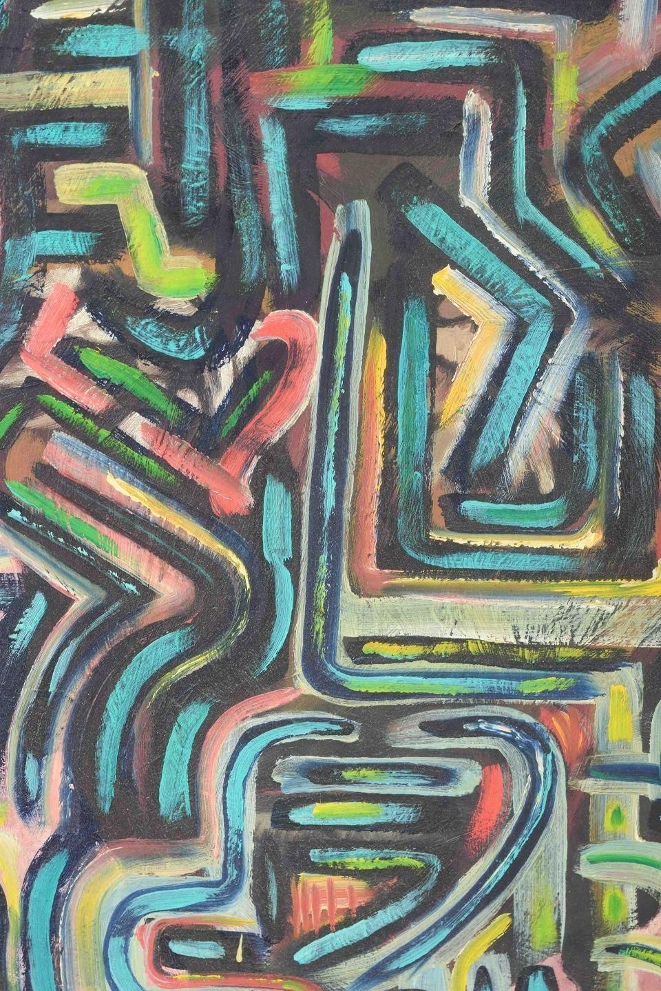 Carsten Hellström, Swedish Artist. Oil On Board. “Krets II”. 1982. photo for sale