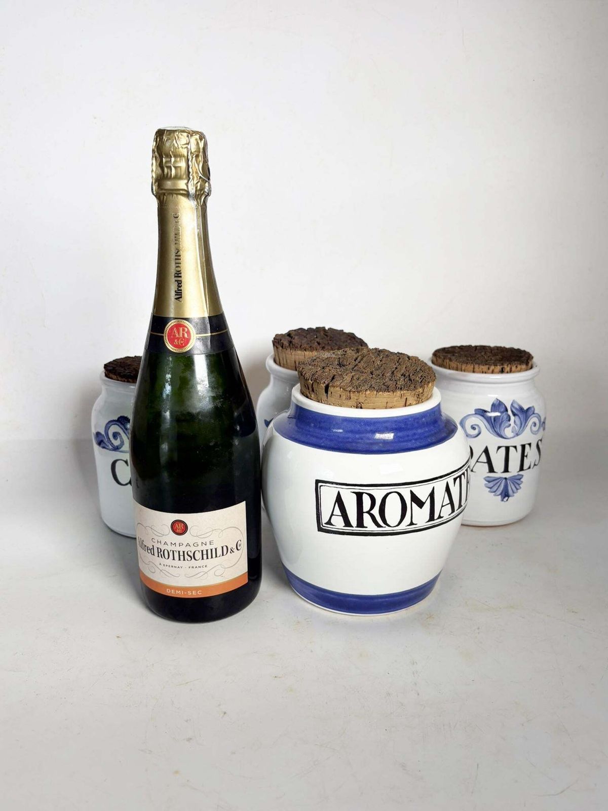 Set Of 4 Storage Jars With Cork Stoppers, Biot, France, 1960 photo furniture