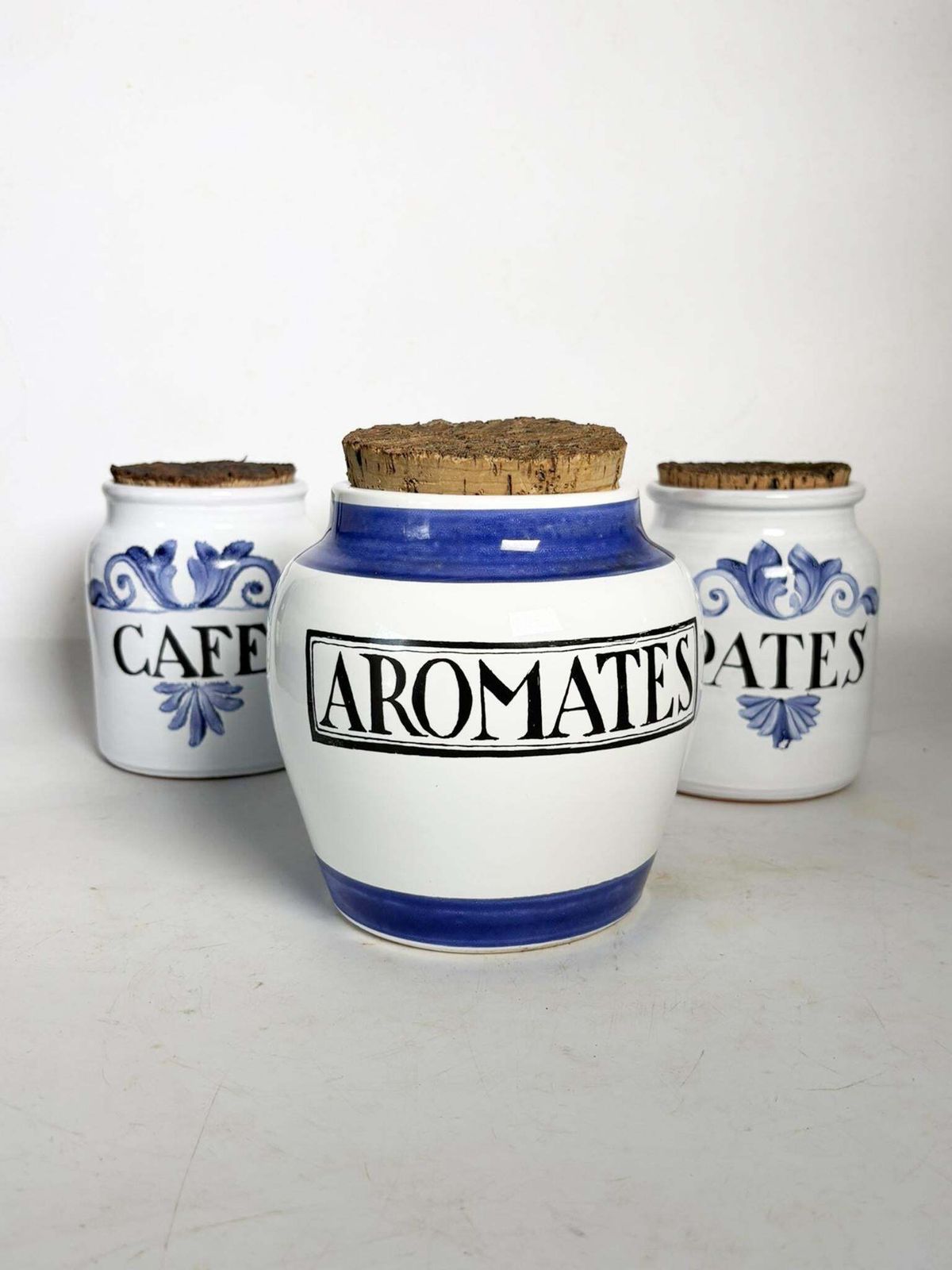 Set Of 4 Storage Jars With Cork Stoppers, Biot, France, 1960 photo Home Decor