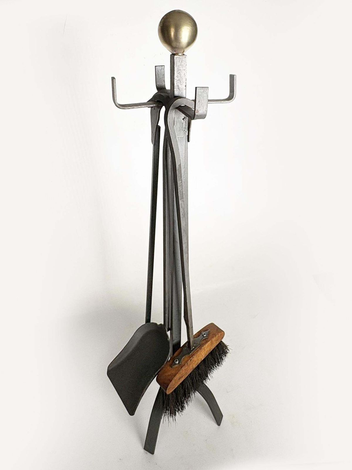 Set Of Brass And Iron Fire Tools On Stand, France, 1950 photo furniture