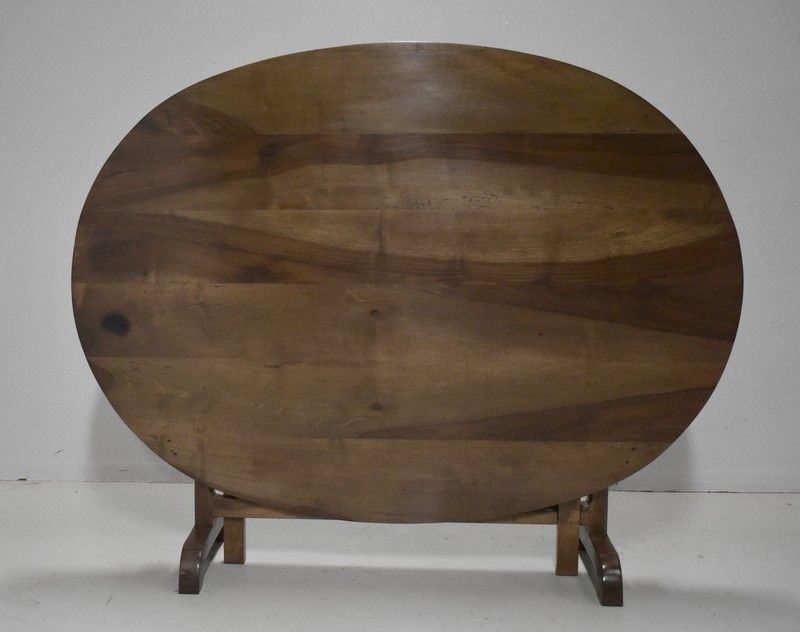 Table Vigneronne Oval Walnut 19th photo vintage