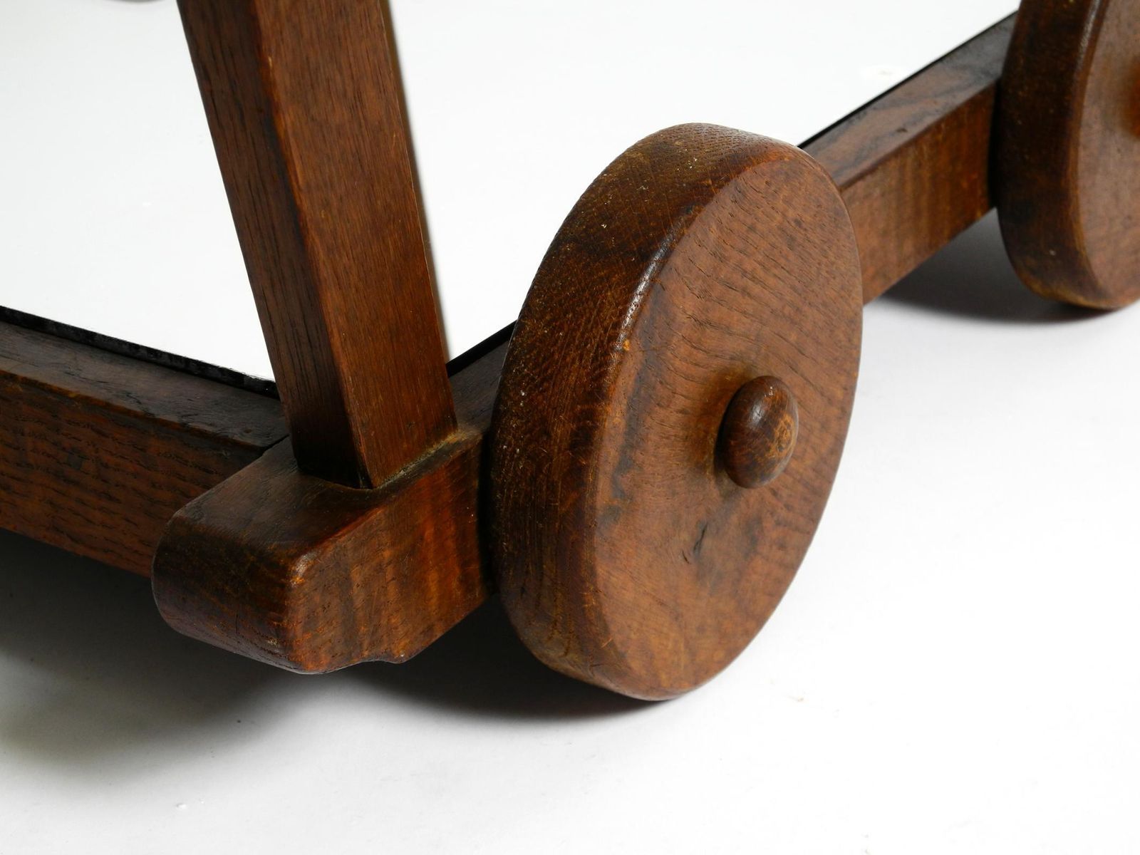photo buy Beautiful, Unique 1930s Tea Trolley Bar Cart Made Of Solid Oak Wood