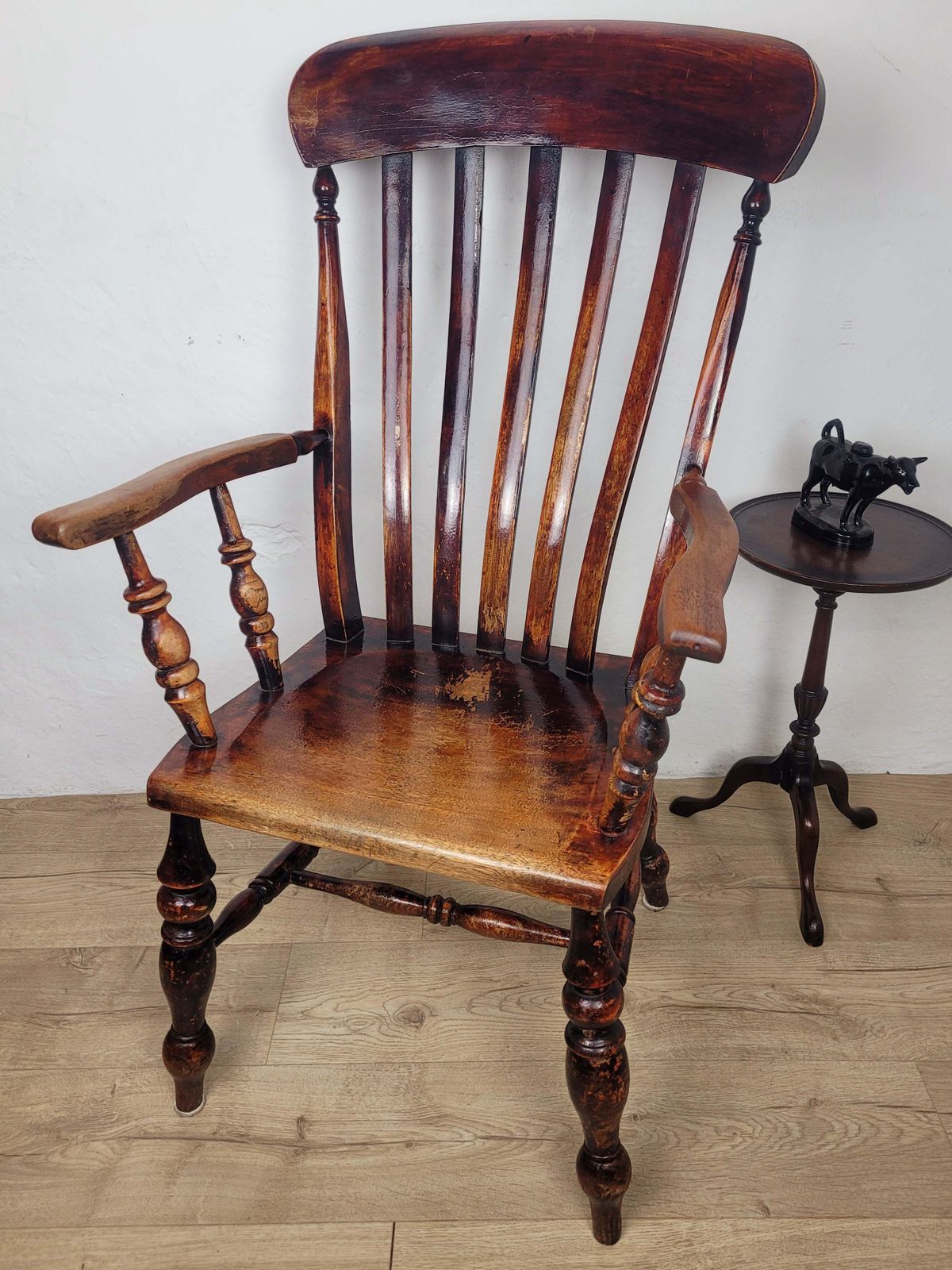 Victorian Kitchen Armchair 19thc Slatback Farmhouse photo furniture