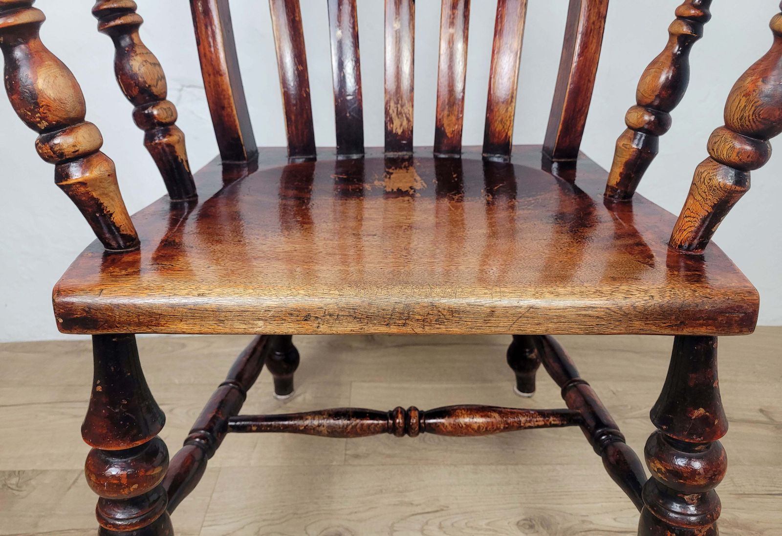 photo for sale Victorian Kitchen Armchair 19thc Slatback Farmhouse
