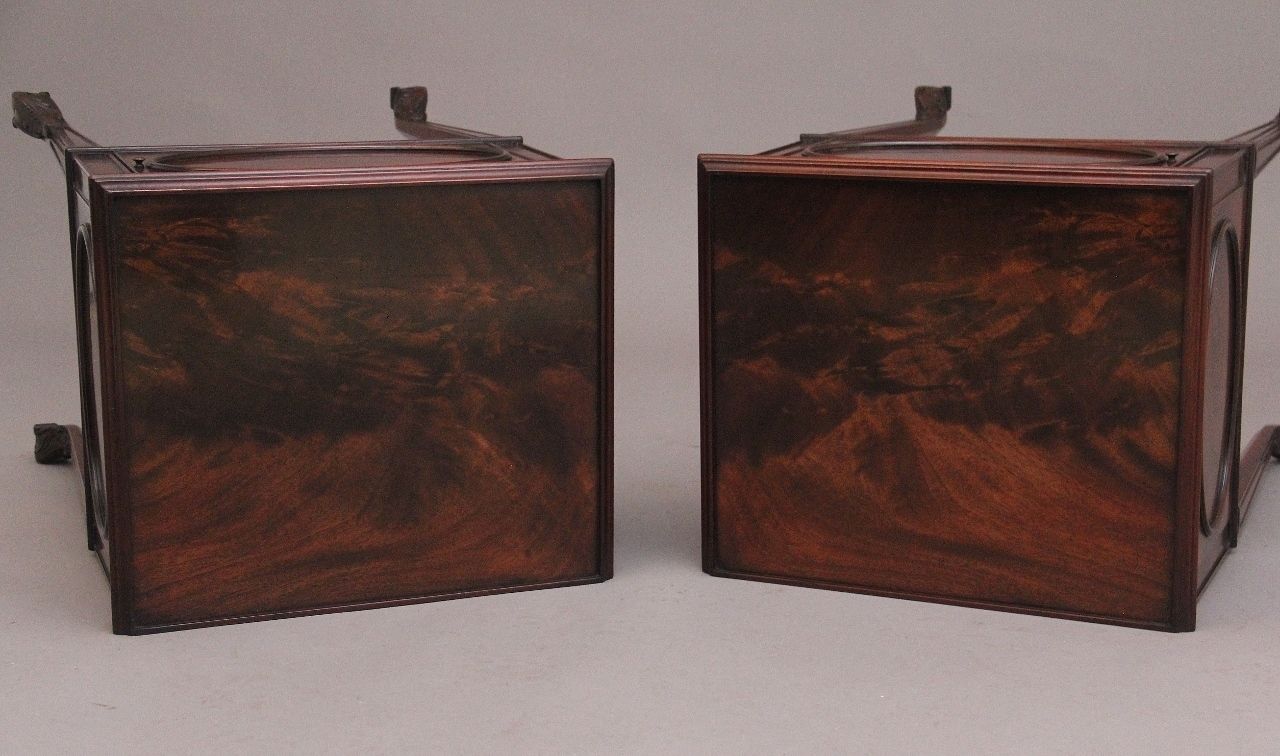photo for sale Pair Mid 20th Century Flame Mahogany Bedside Cabinets