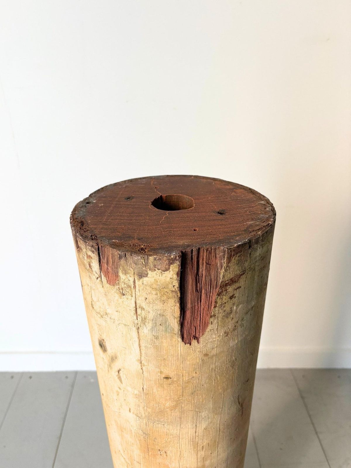 Antique Wooden Column Plinth 19th Century photo vintage