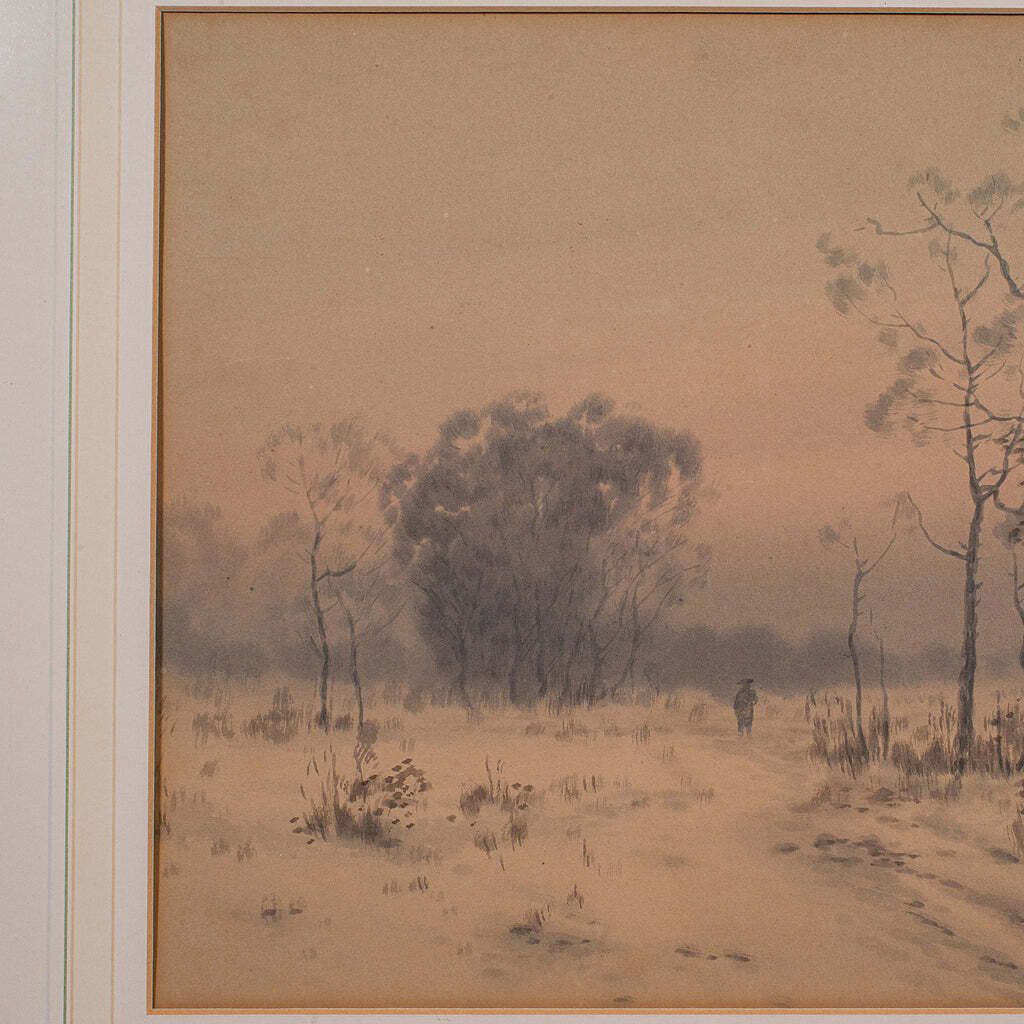 photo furniture Pair Of Vintage Landscape Paintings, Oriental, Watercolour, Art, Mid Century