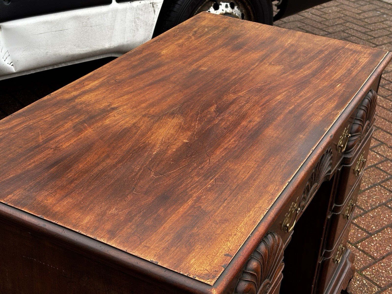 photo buy Antique Mahogany Rhode Island Desk, In The Style Of John Townsend.