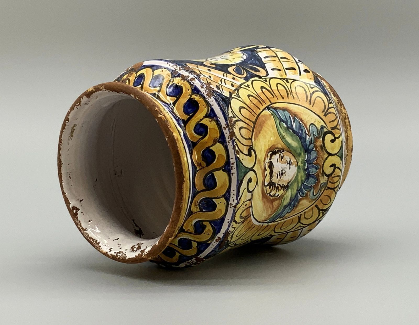 photo furniture Large Italian Majolica Albarello Pharmacy Wet Drug Jar 18th/19th Century Faience