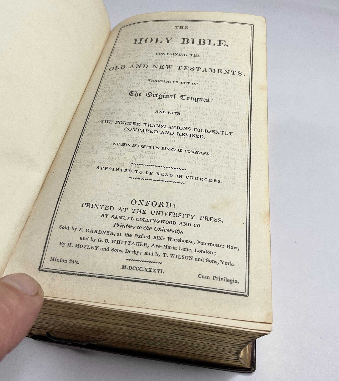 Oxford Holy Bible And Prayer Book Companion Set In Morocco Leather Case, 1836. photo vintage