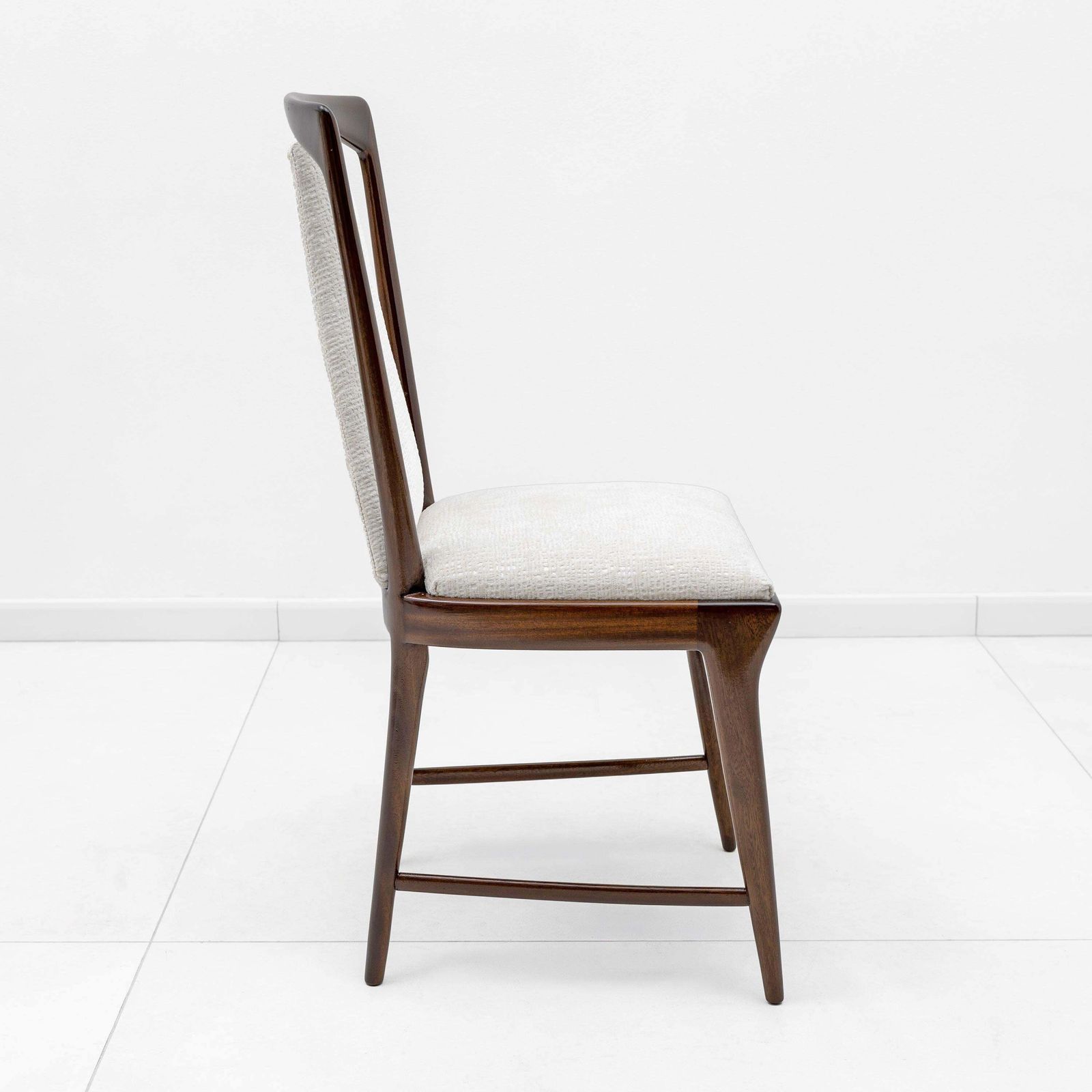 Furniture Set Of 6 Osvaldo Borsani Mid Century Modern Italian Bouclè Dining Chairs, 50s photo