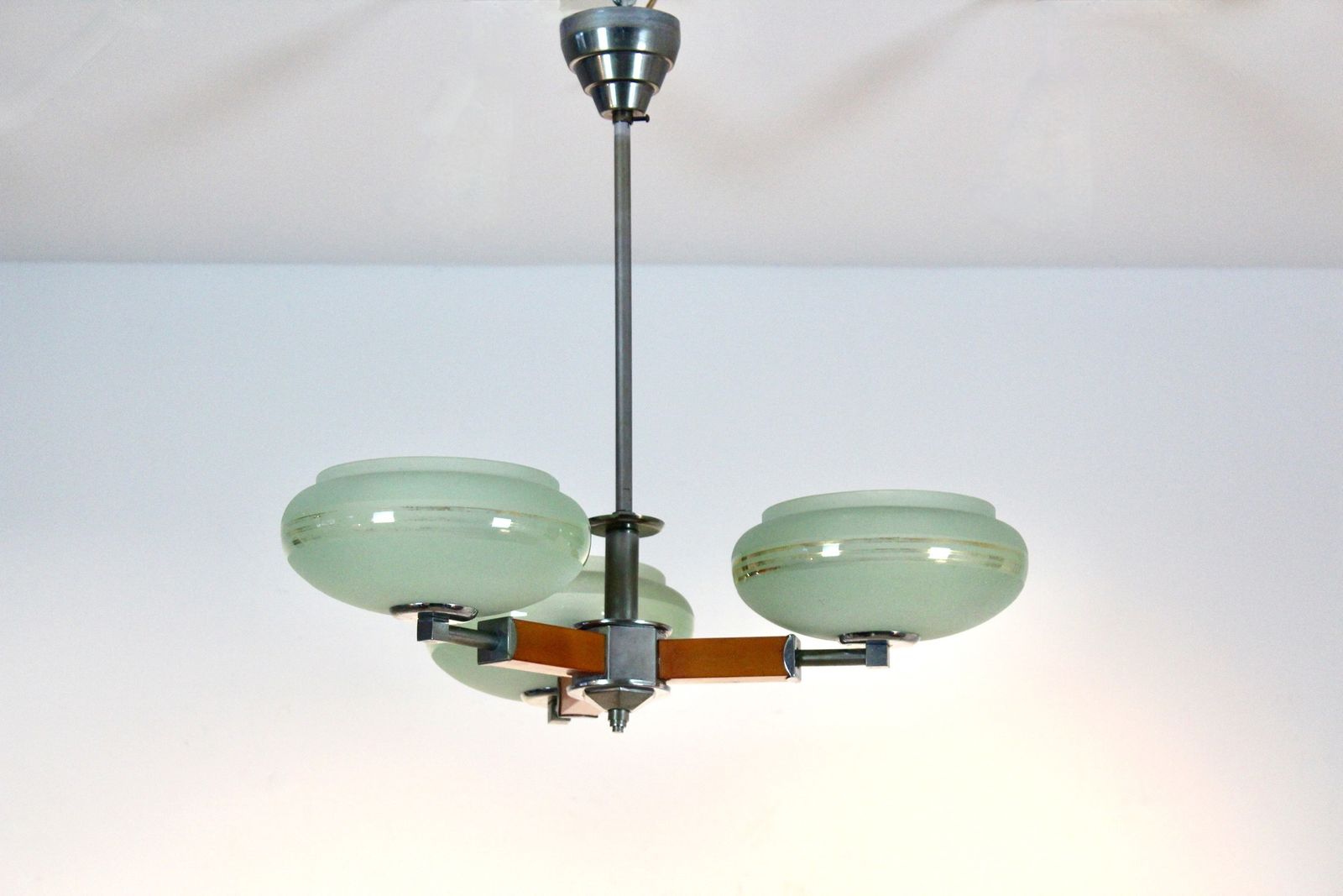 photo buy Czechoslovak Functionalist Art Deco Chandelier, Circa 1930–1935
