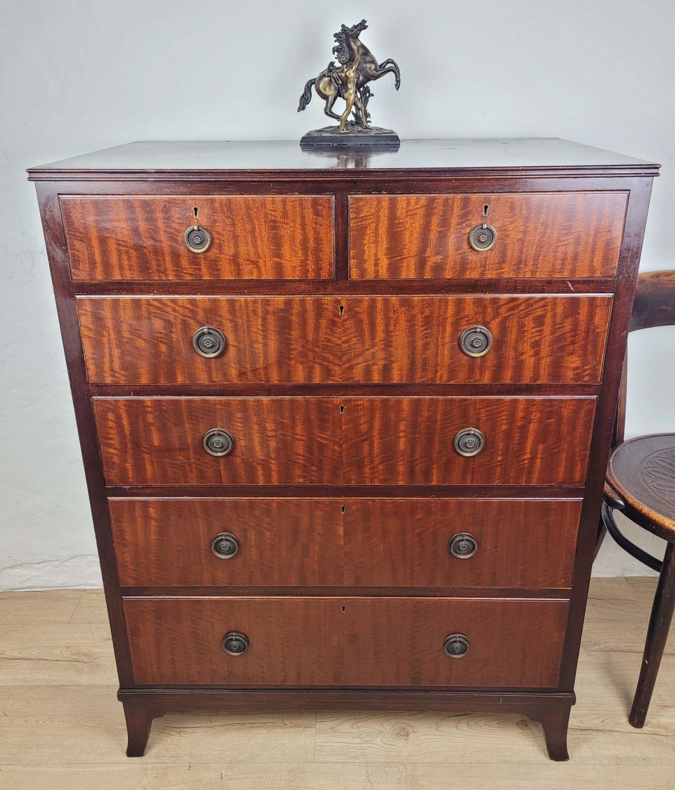 Vintage Chest Of Drawers 1930s Antique Style Repro Mahogany
