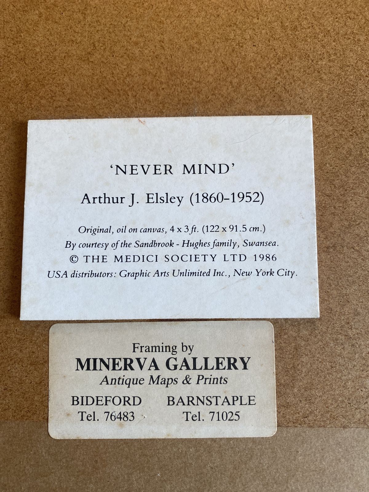 Beautifully Framed Large Print Of The Famous “Nevermind” By Arthur J Elsley. 1860 1952  Framed By The Minerva Gallery. photo vinterior