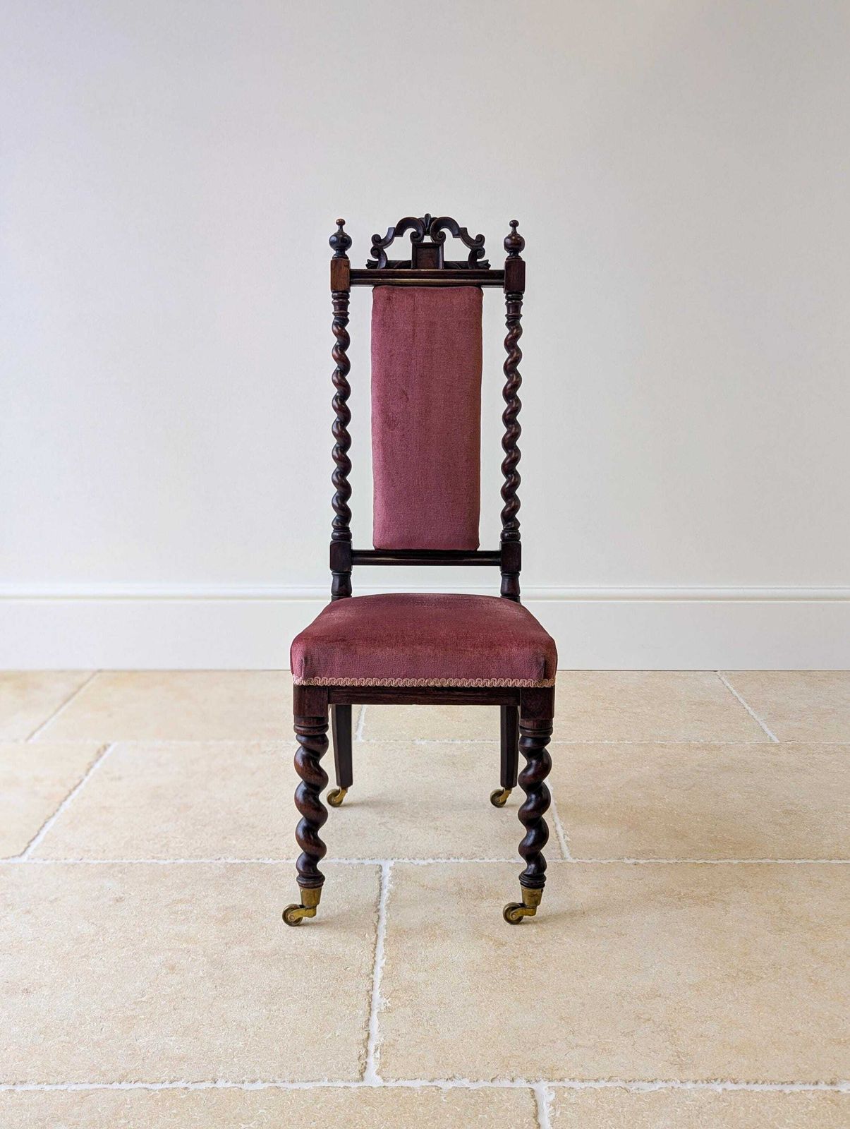 Antique Victorian Rosewood Barley Twist Side Chair C.1880 photo furniture