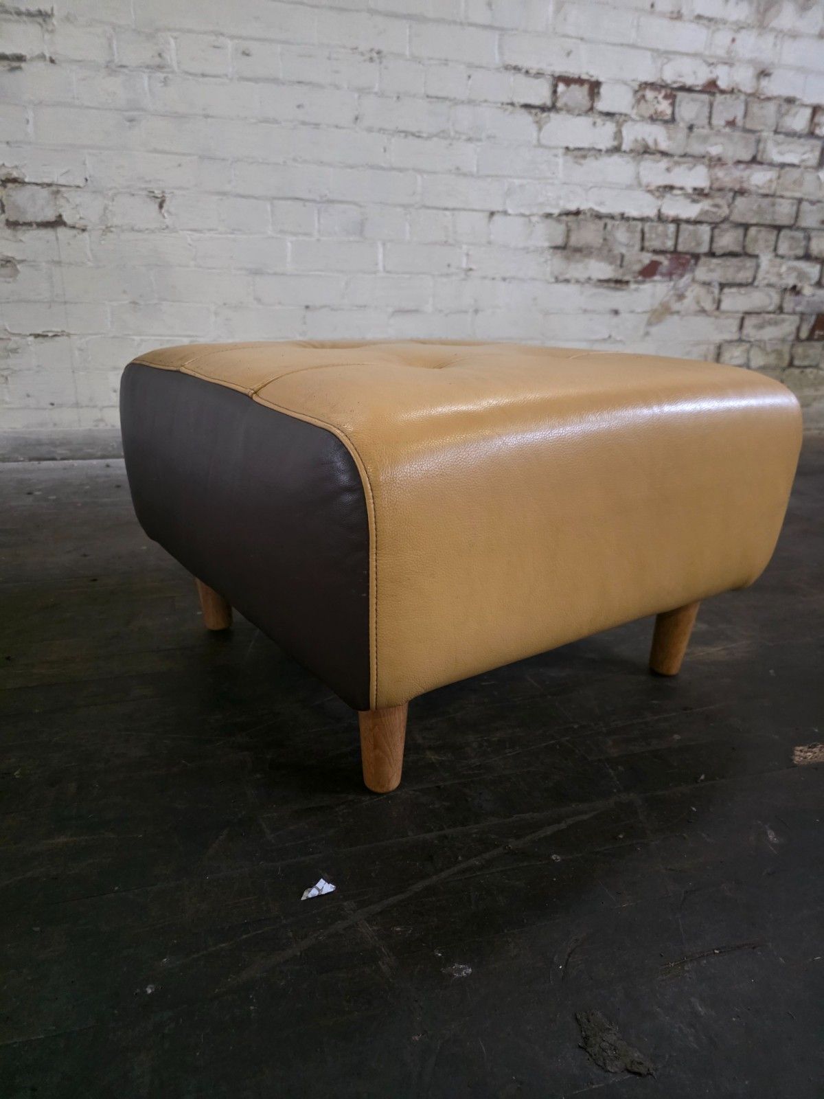Furniture Original Mid Century 1970s Lounge Chair With Footstool In Leather photo