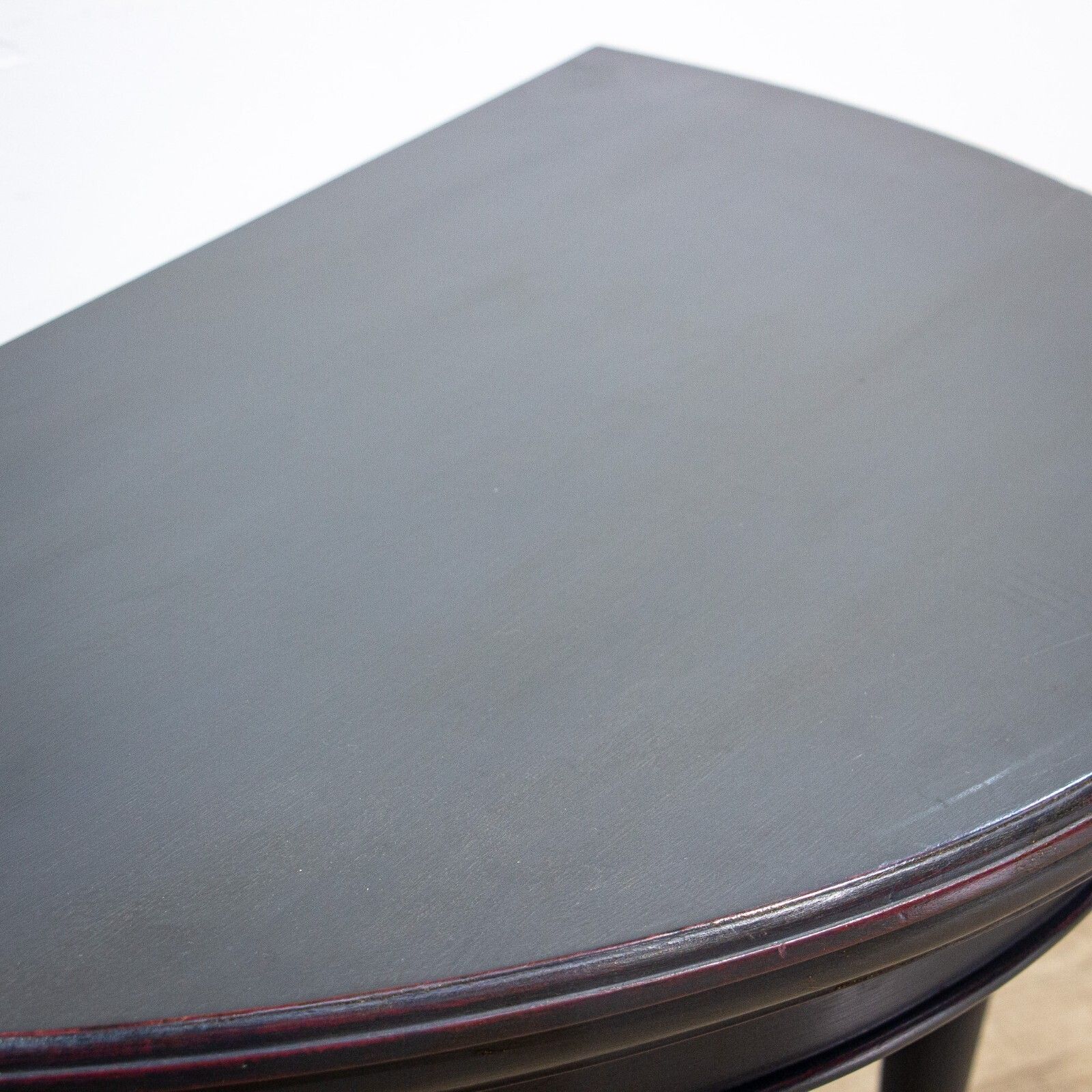 Pair Of Ball & Claw Foot Ebonised Demi Lune Tables photo Furniture