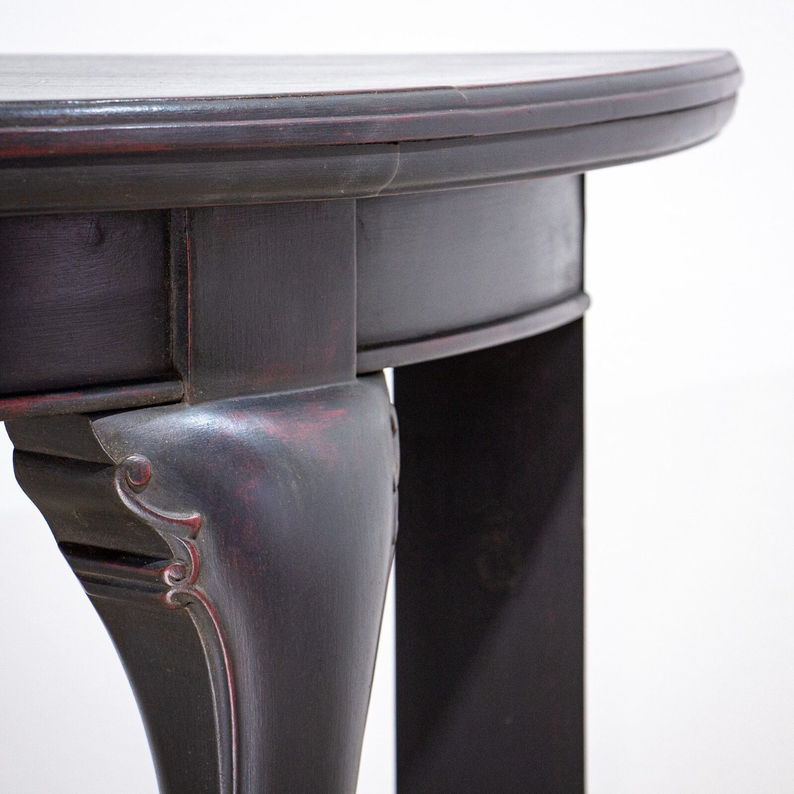 photo for sale Pair Of Ball & Claw Foot Ebonised Demi Lune Tables