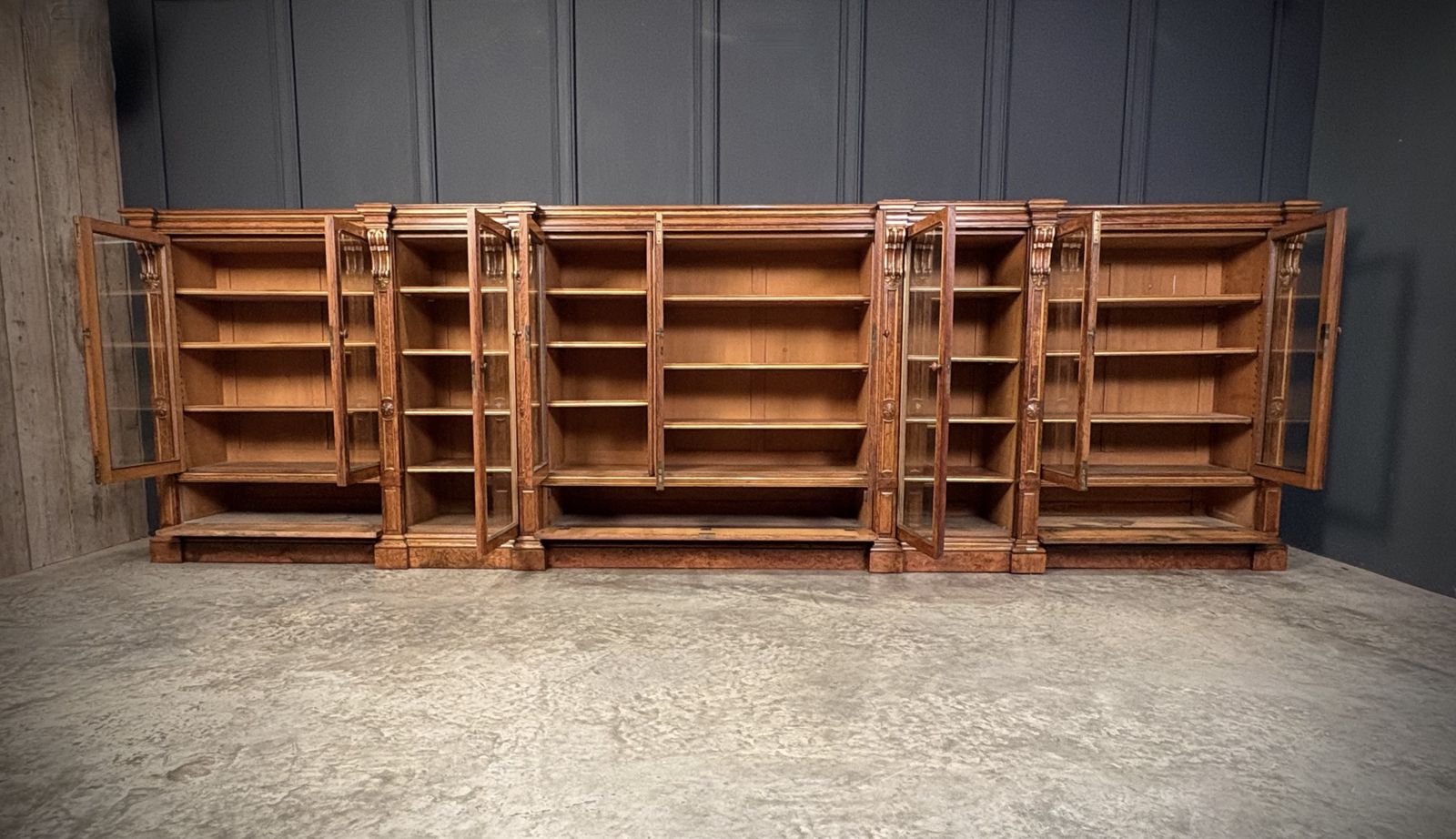 photo for sale Impressive Large Pollard Oak Library Bookcase