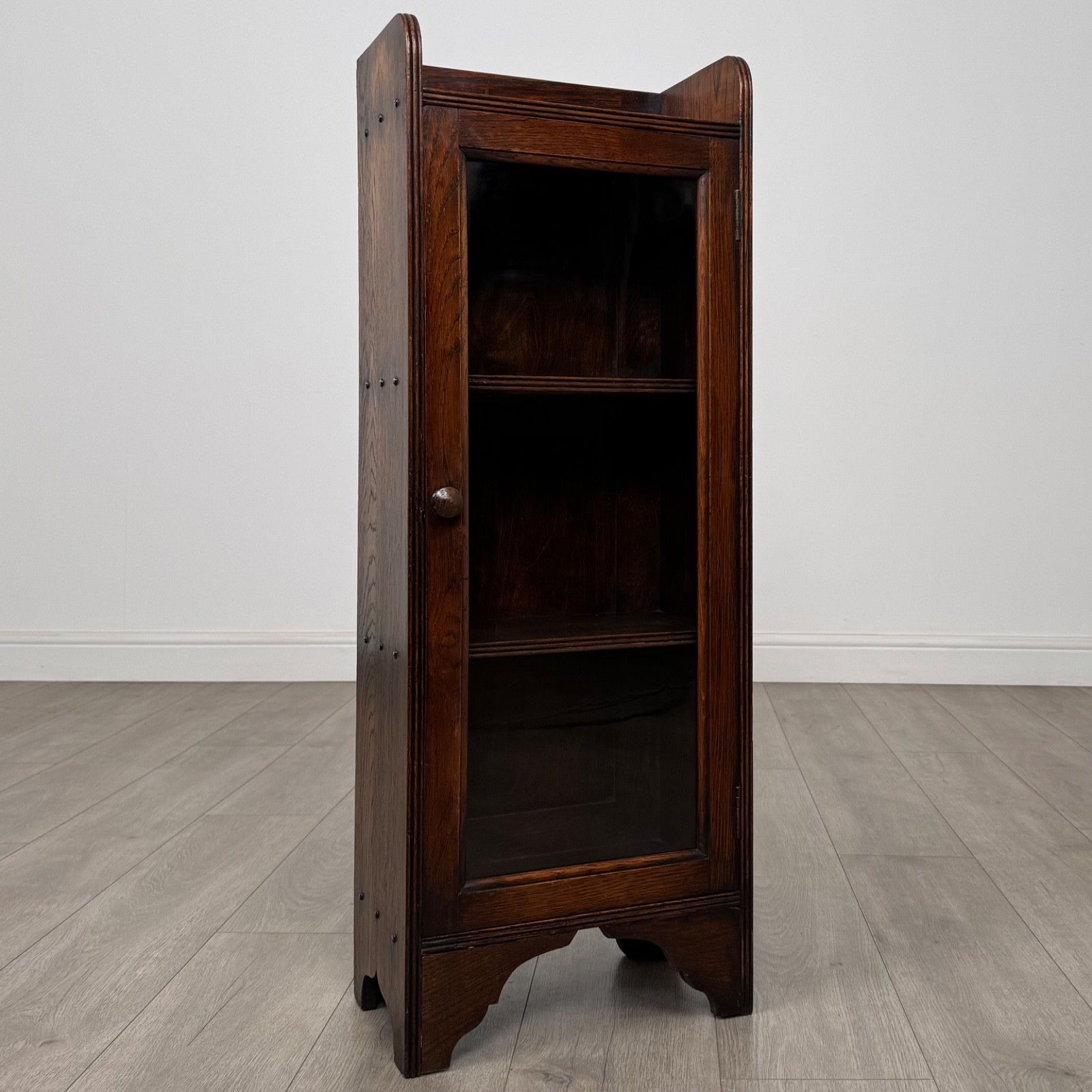 photo furniture Antique 20th Century Fine Quality Narrow Oak Display Cabinet