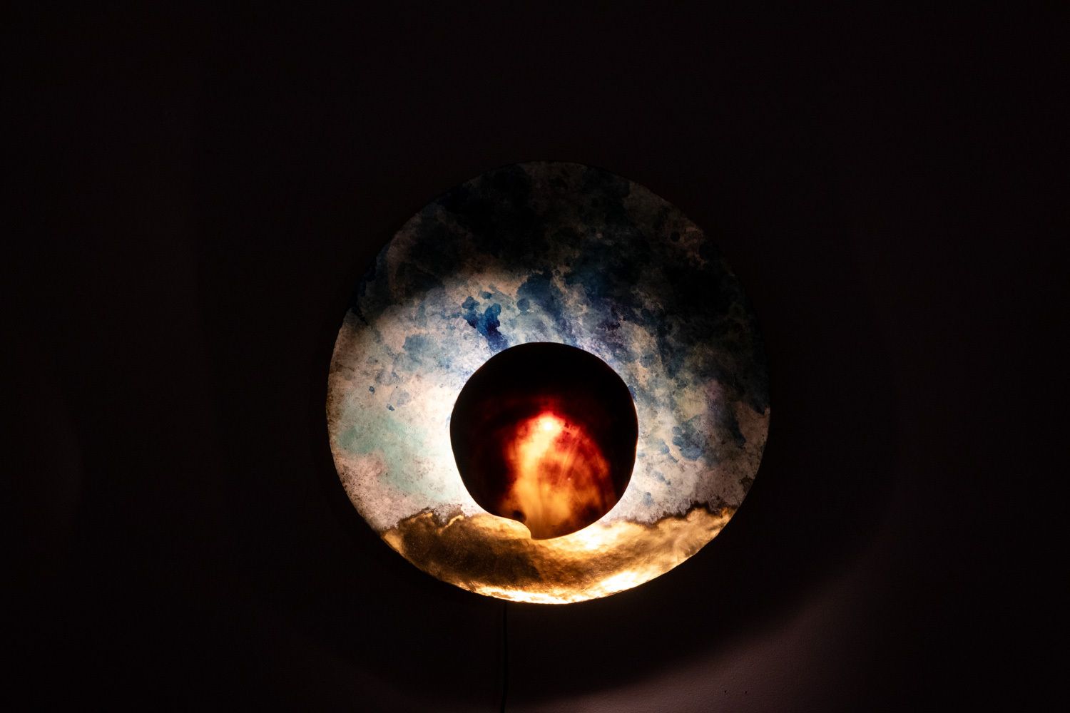 Lighting Pair Of “Black Mother Of Pearl” Model Wall Lights. Contemporary Work. photo