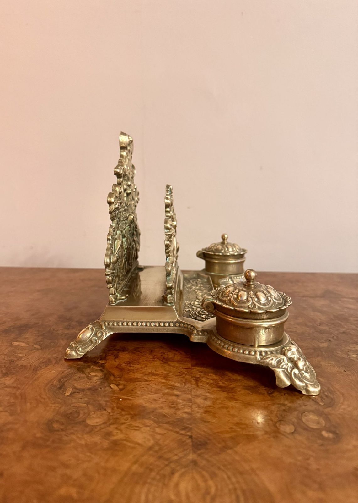 Quality Antique Ornate Brass Desk Set photo Home Decor