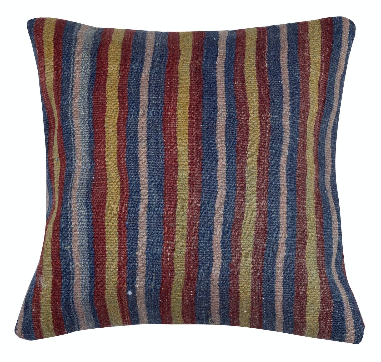 20"X20" Set Of 2 Handwoven Striped Kilim Cushion Covers. Vintage Throw Pillows photo furniture
