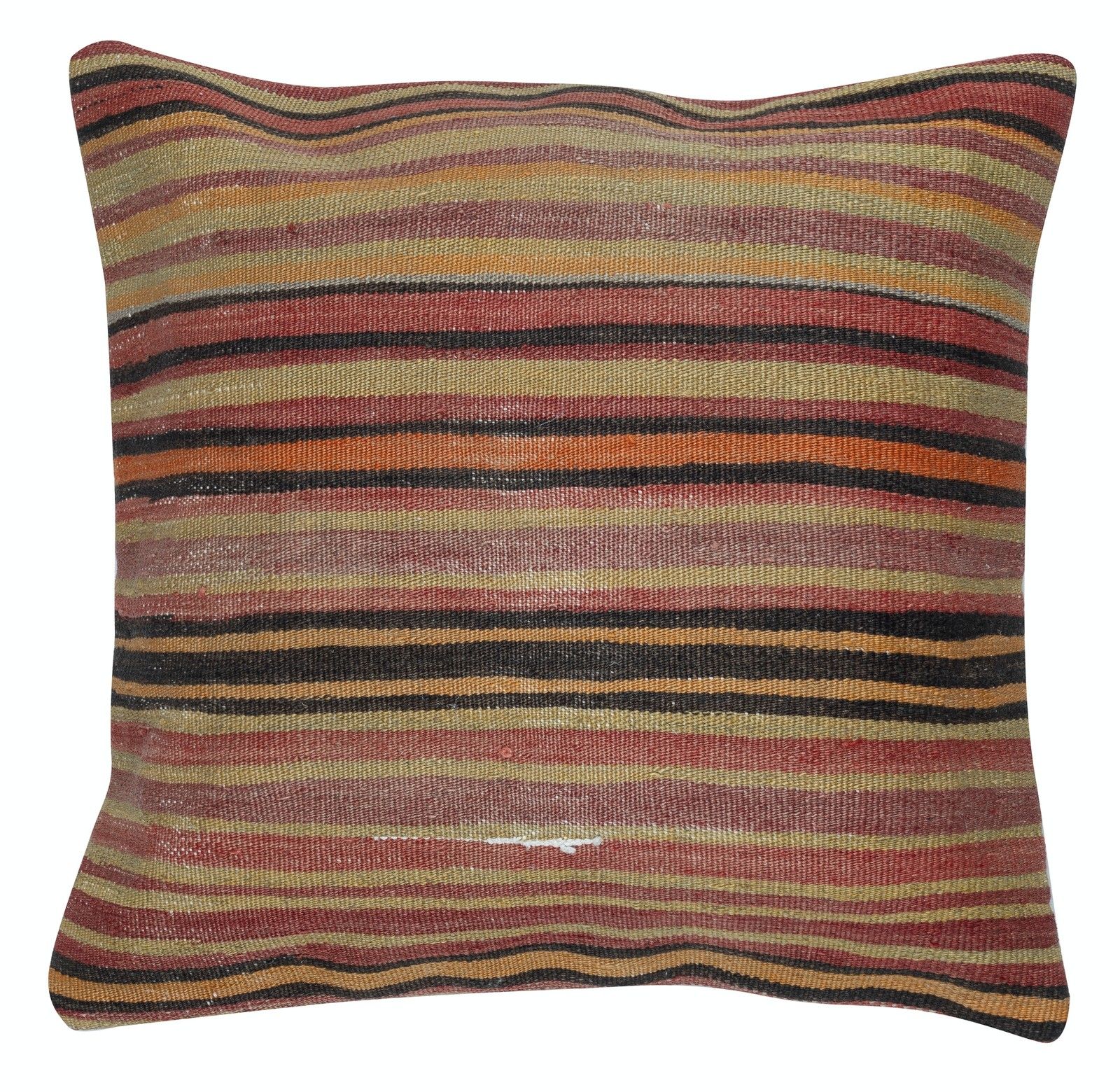 22"X22" Set Of 2 Striped Kilim Cushion Covers. Flatweave Wool Accent Pillows photo for sale