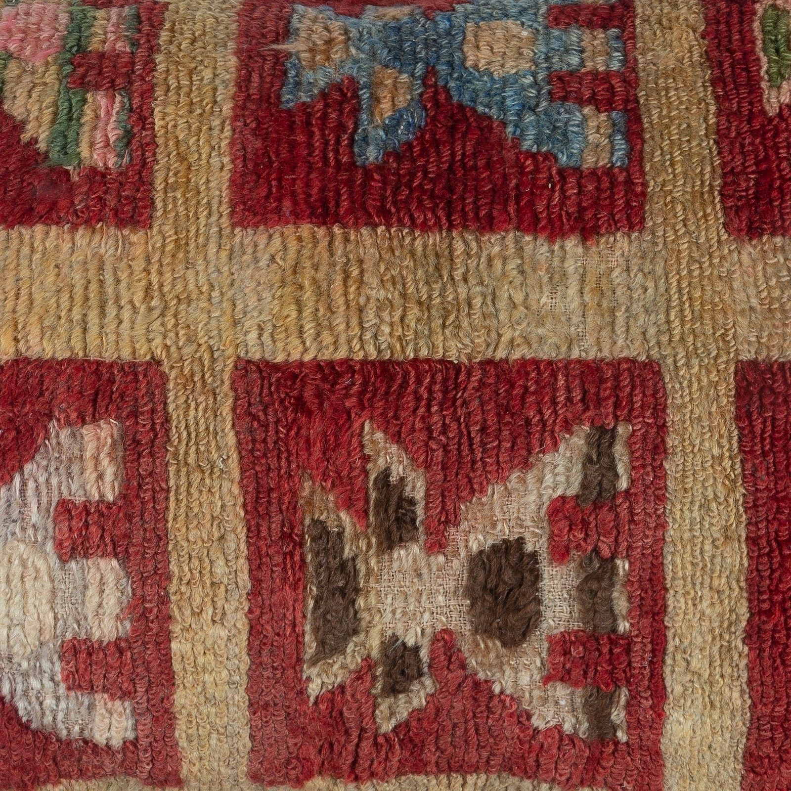 20"X28" Hand Knotted Turkish Wool Rug Cushion Cover. Rustic Throw Pillow photo furniture