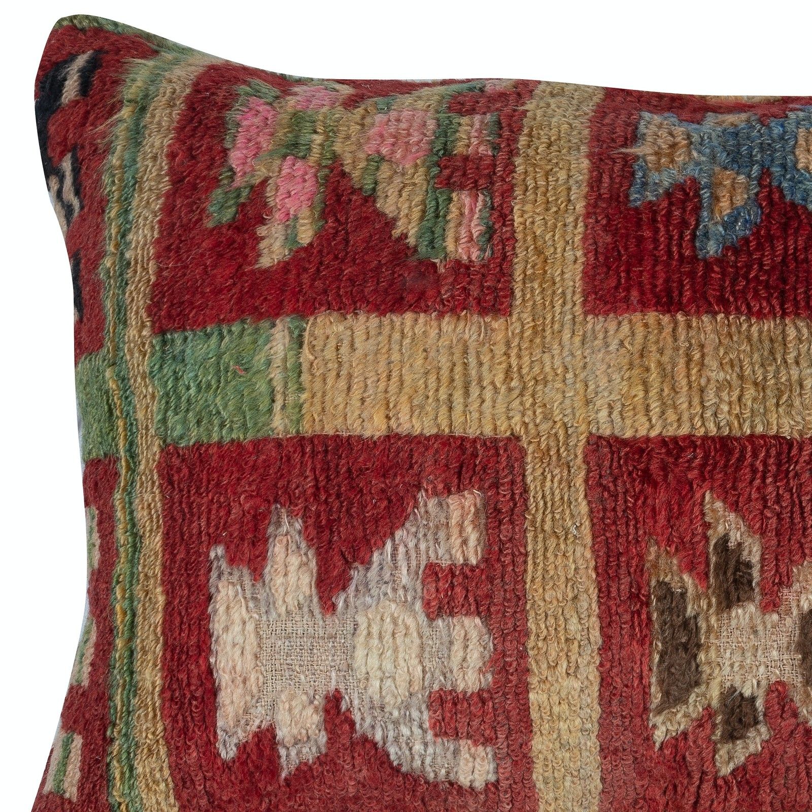 20"X28" Hand Knotted Turkish Wool Rug Cushion Cover. Rustic Throw Pillow photo for sale