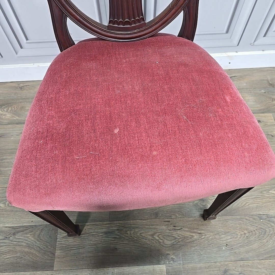 Antique Georgian Chair Upholstered Shield Back Hepplewhite Mahogany photo vintage