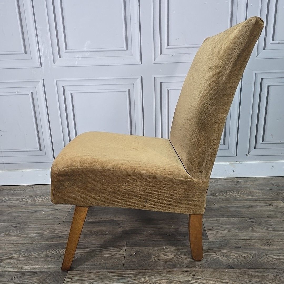 Furniture Vintage Fabric Bedroom Chair Dressing Table Nursing Cocktail Seat Retro Up Cycle photo