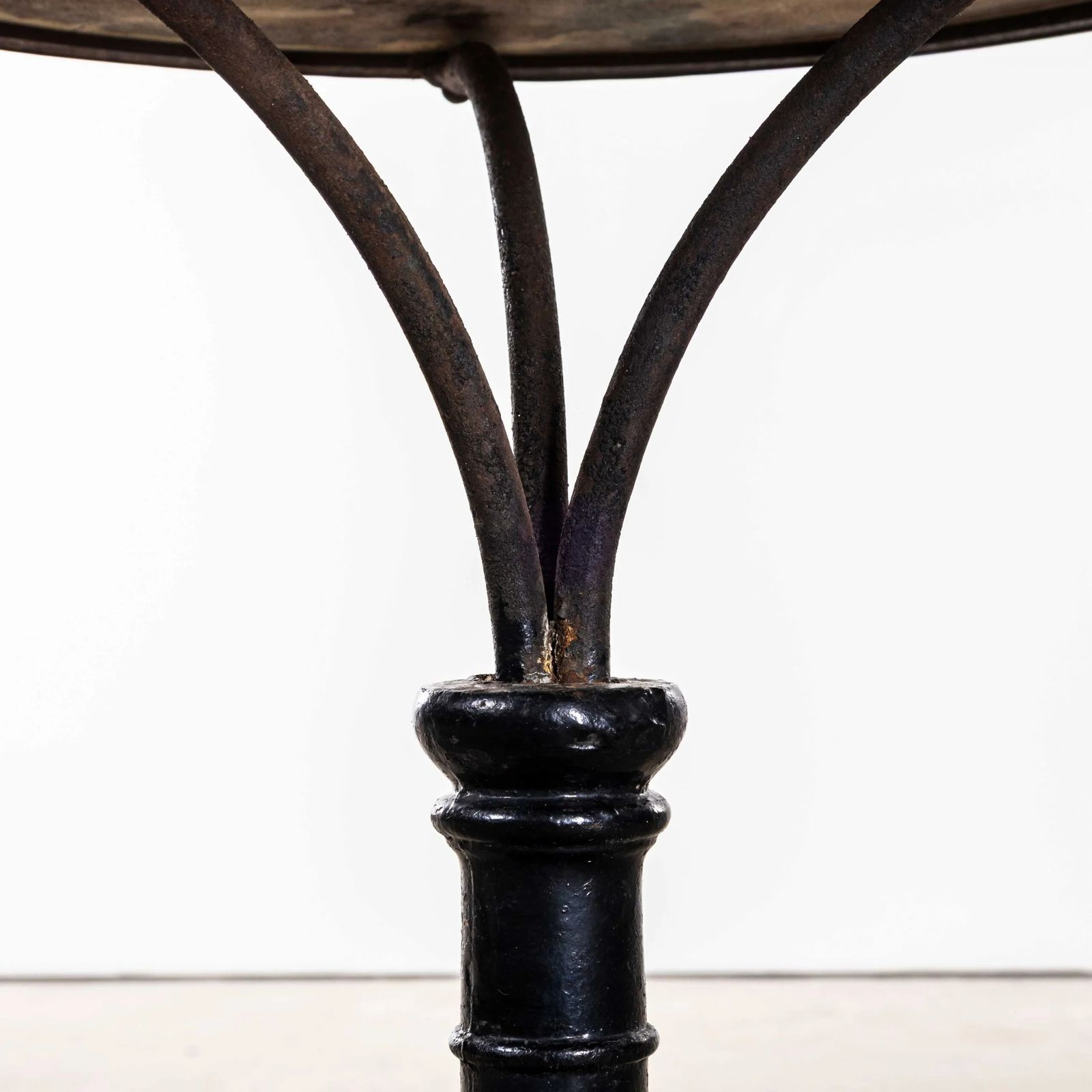 1890’s Rare French Bobbin Base Marble Bistro Table photo vinterior