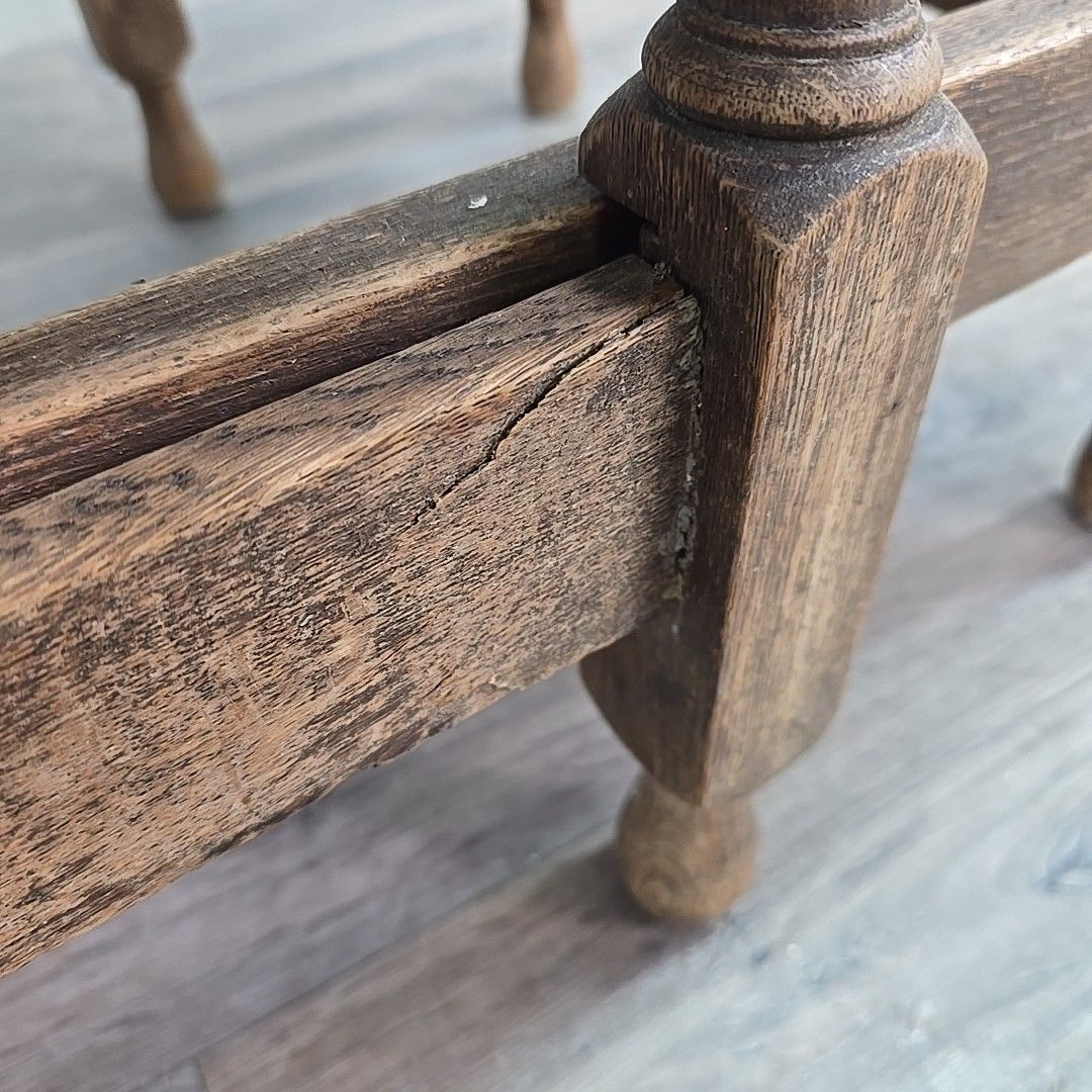 photo vinterior Antique Drop Leaf Table – Solid Oak Gate Leg – Country Farmhouse Wooden Dining
