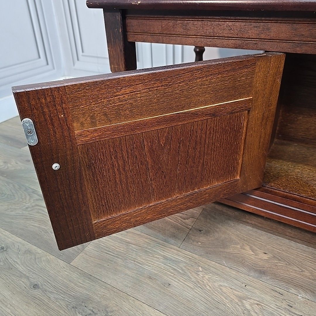 photo buy Antique Oak Coffee Table – Jacobean Gothic Revival – Turned & Carved Vintage