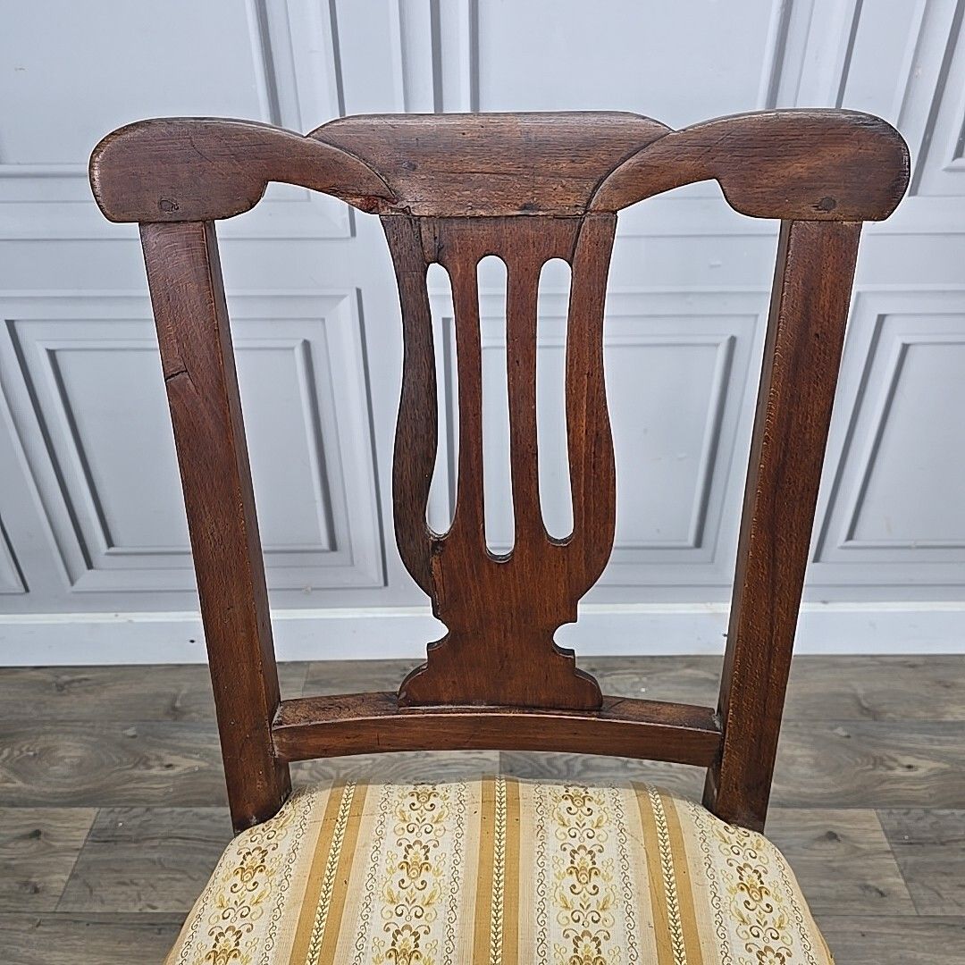 Antique Dining Chair Upholstered Bedroom Hall Seat Vintage Decorative Shape photo vintage